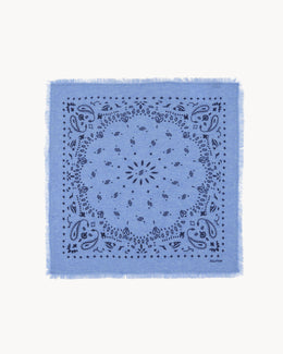 Bandana en cachemire bleu pour femme et pour homme - Kujten packshot