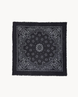 Bandana en cachemire noir pour femme et pour homme - Kujten packshot