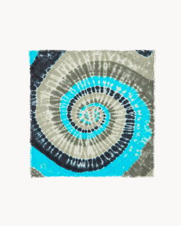 Bandana en cachemire bleu pour femme - Kujten packshot