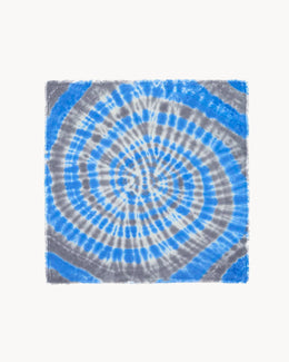 Bandana en cachemire bleu et gris pour femme - Kujten packshot