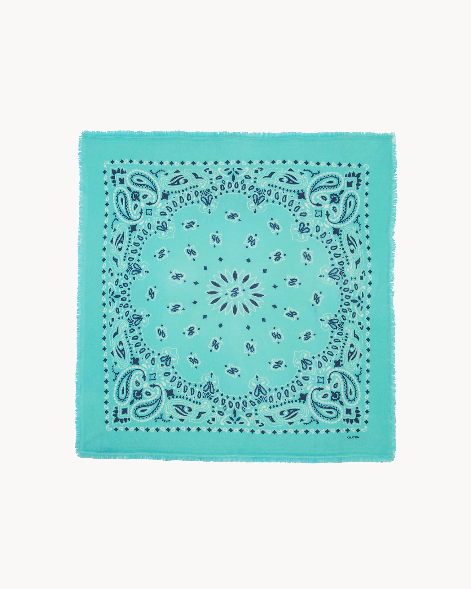 Bandana en cachemire vert pour femme et pour homme - Kujten packshot
