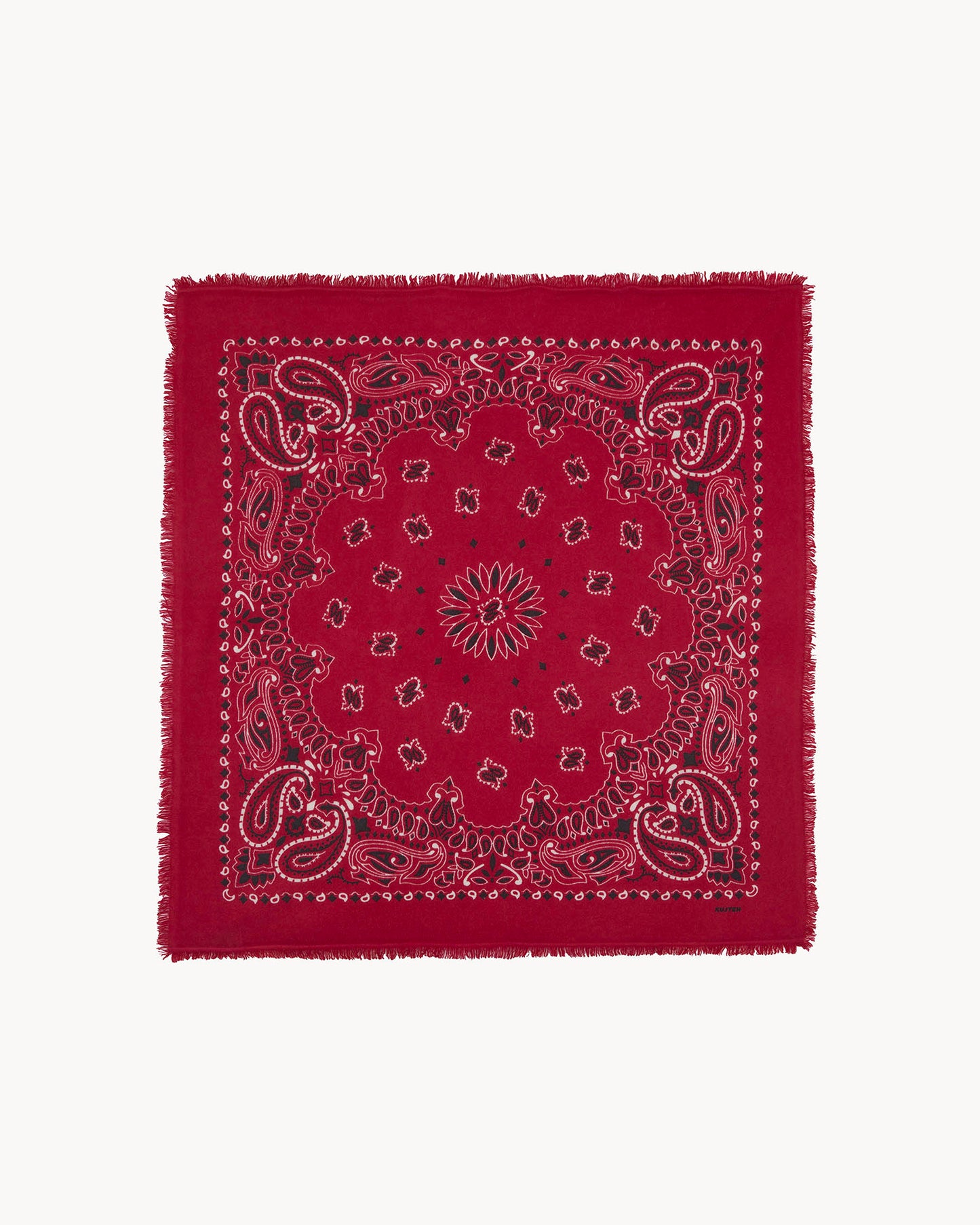 Bandana en cachemire rouge pour femme et pour homme - Kujten packshot