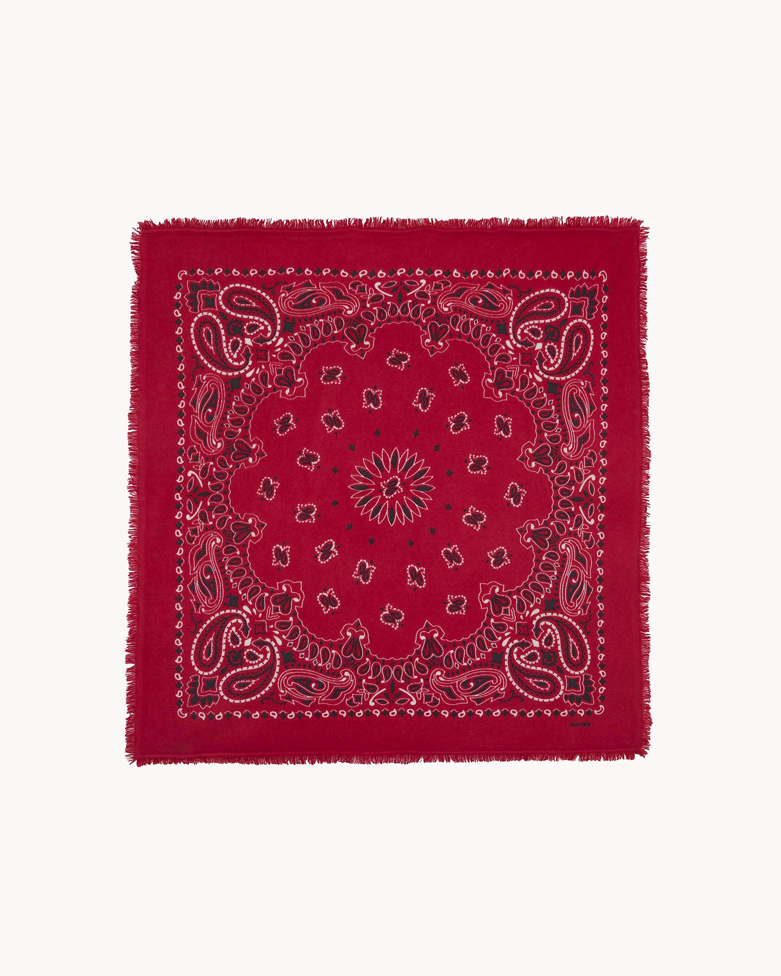 Bandana en cachemire rouge pour femme et pour homme - Kujten packshot