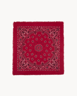 Bandana en cachemire rouge pour femme et pour homme - Kujten packshot