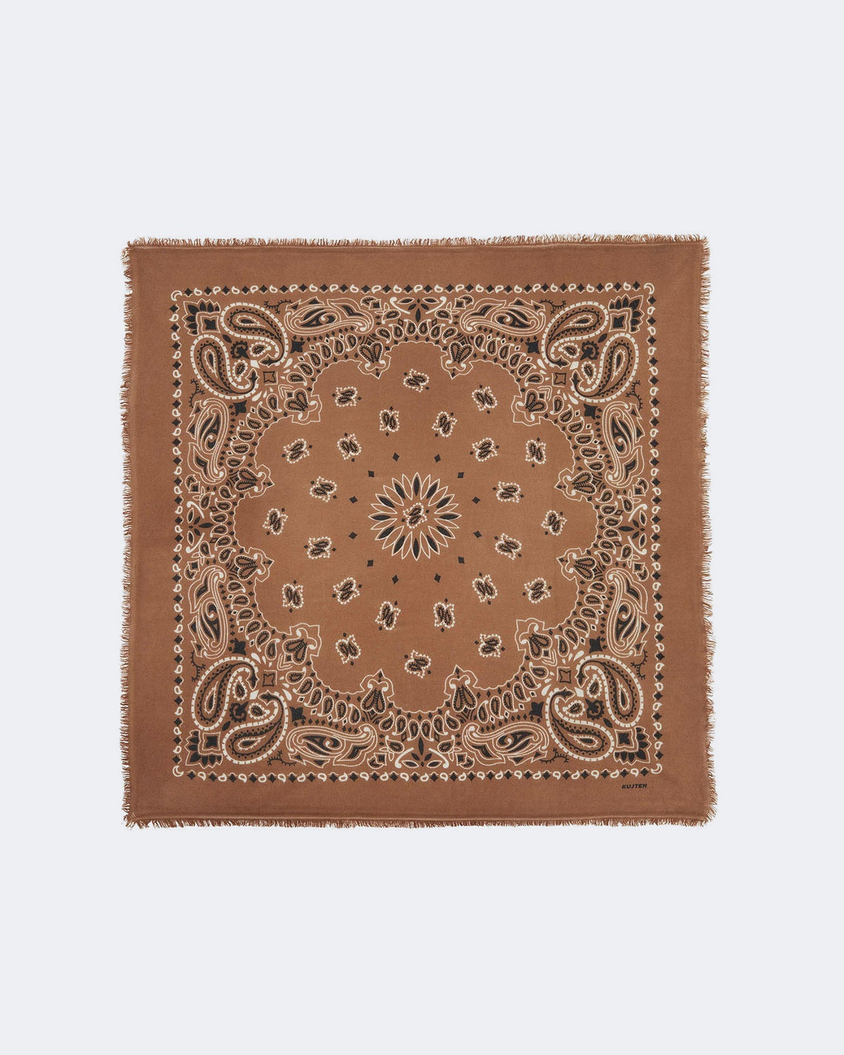 Bandana en cachemire camel pour femme et pour homme - Kujten packshot