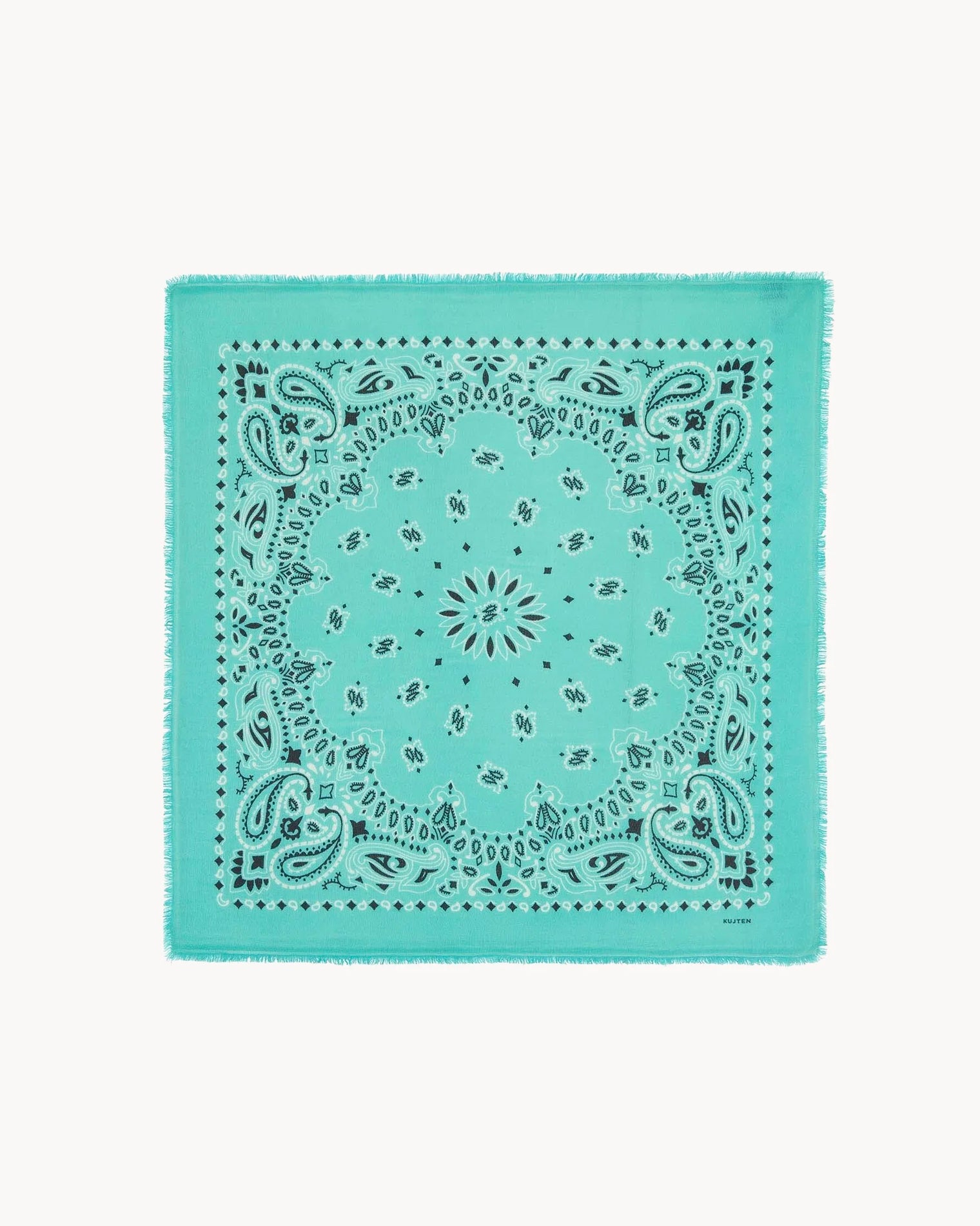 Bandana en cachemire vert pour femme - Kujten packshot