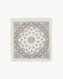 Grand bandana hachiko bico cachemire blanc bordeaux bleu - Kujten packshot