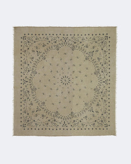 Bandana en voile de cachemire kaki pour femme et pour homme - Kujten packshot