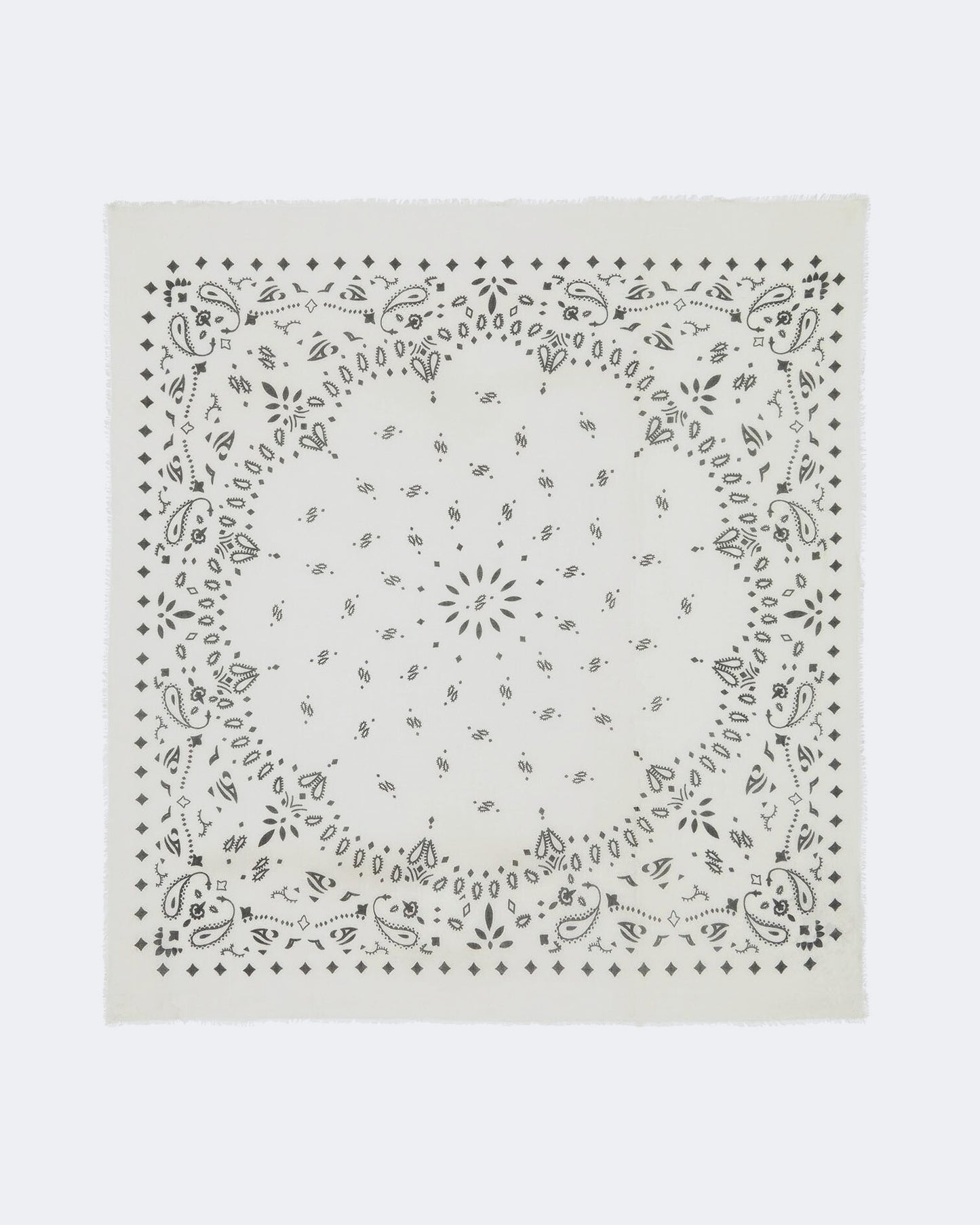 Bandana en voile de cachemire blanc pour femme et pour homme - Kujten packshot