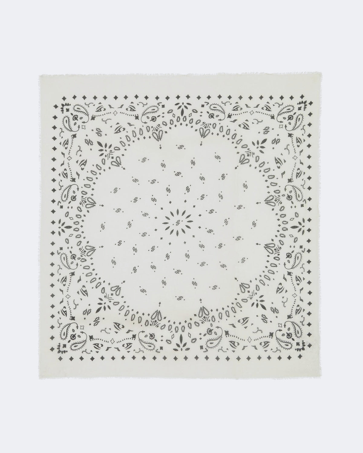 Bandana en voile de cachemire blanc pour femme et pour homme - Kujten packshot