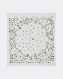 Bandana en voile de cachemire blanc pour femme et pour homme - Kujten packshot