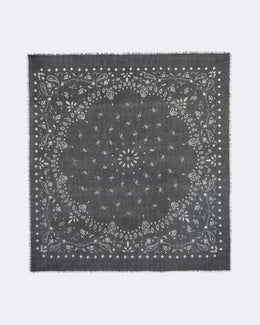 Bandana en voile de cachemire noir pour femme et pour homme - Kujten packshot