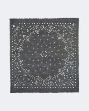 Bandana en voile de cachemire noir pour femme et pour homme - Kujten packshot