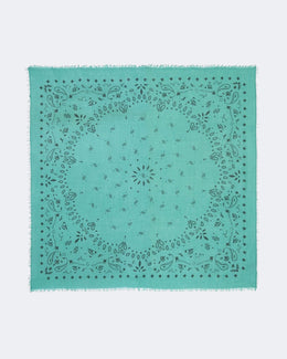 Bandana en voile de cachemire vert pour femme et pour homme - Kujten packshot