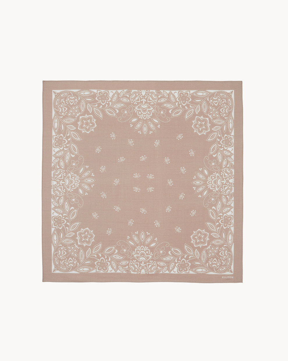 Organic Beige Cashmere And Silk Bandana Kujten Cashmere organic-beige-cashmere-and-silk-bandana-kujten-cashmere
