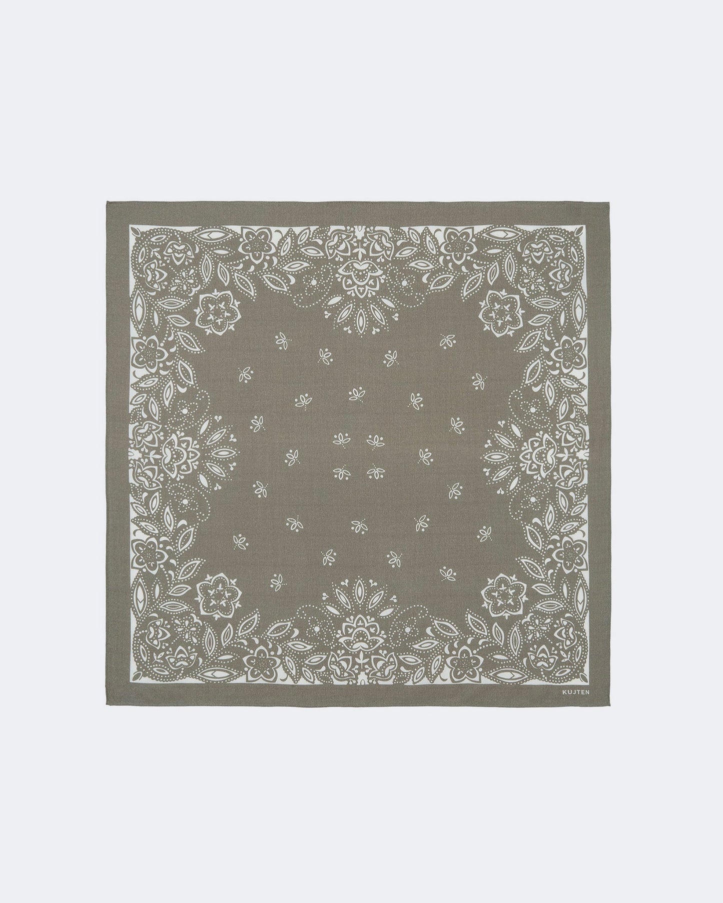 Bandana en cachemire & soie kaki pour femme et pour homme - Kujten packshot