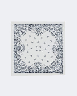 Bandana en cachemire & soie blanc pour femme et pour homme - Kujten packshot