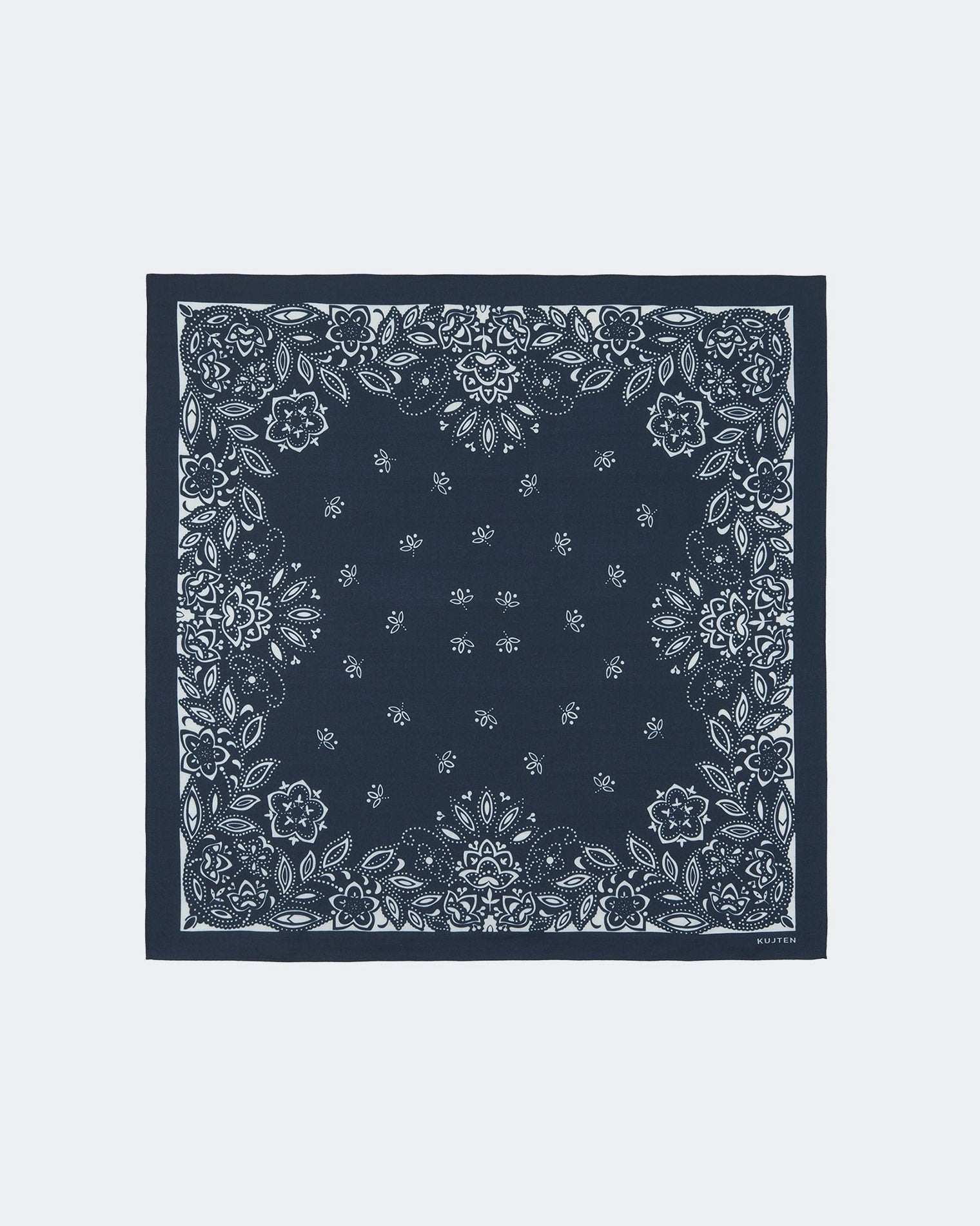 Bandana en cachemire & soie bleu pour femme et pour homme - Kujten packshot