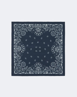 Bandana en cachemire & soie bleu pour femme et pour homme - Kujten packshot