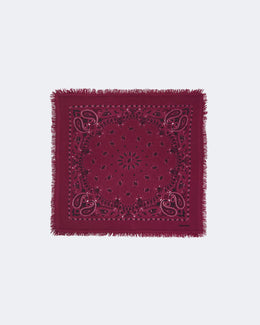 Bandana en cachemire rouge et bordeaux pour femme - Kujten packshot