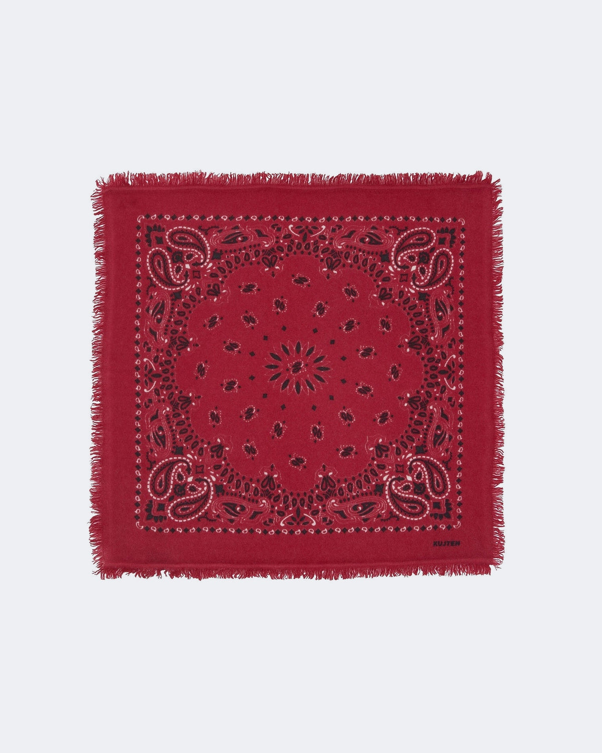 Bandana en cachemire rouge pour femme et pour homme - Kujten packshot