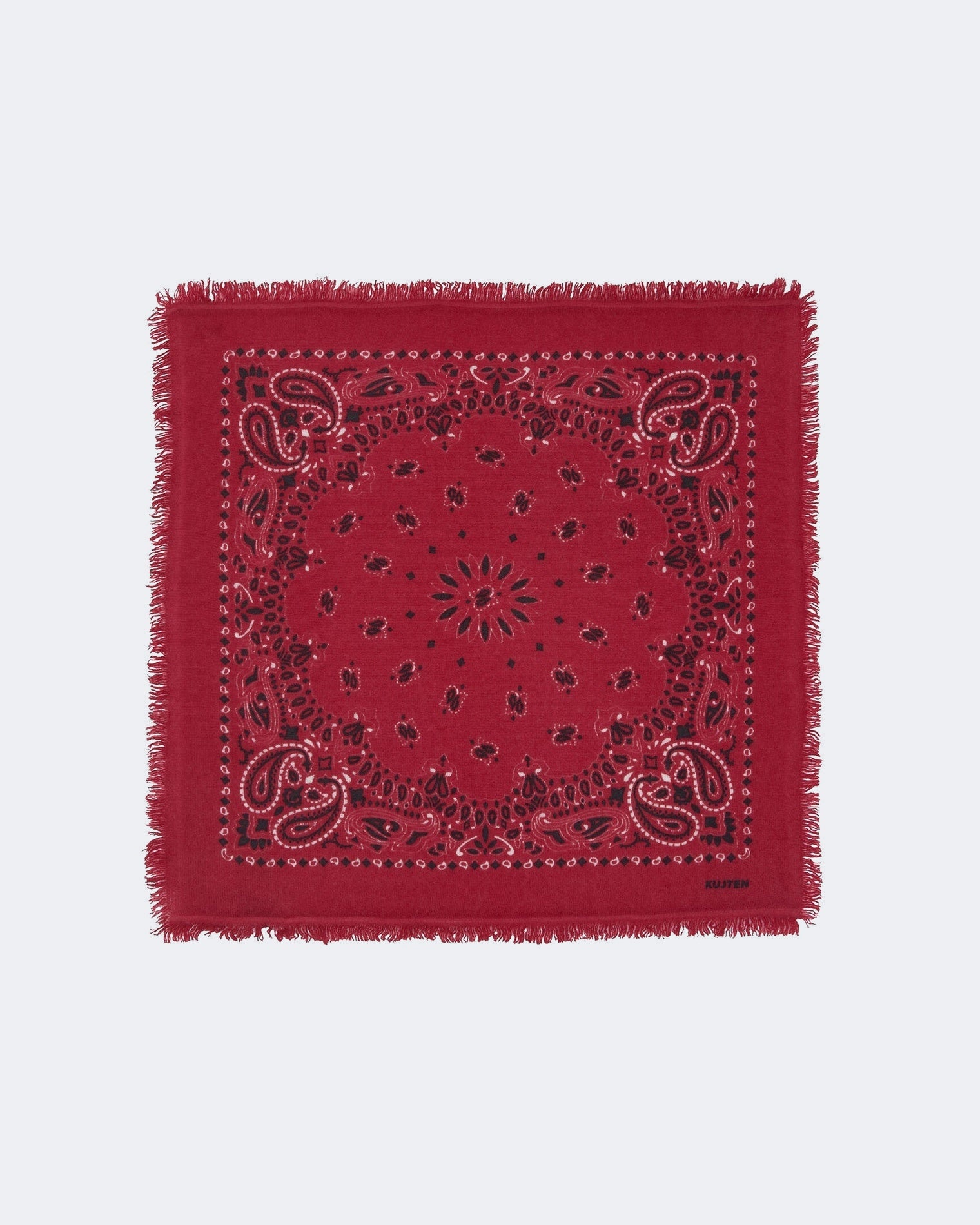 Bandana en cachemire rouge pour femme et pour homme - Kujten packshot
