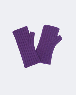 Mitaines en cachemire violet pour femme - Kujten packshot