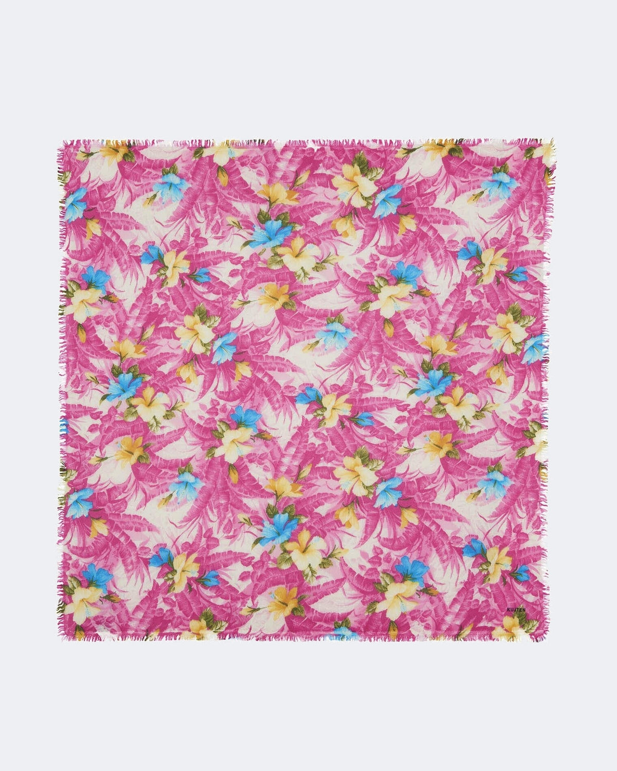 Bandana en cachemire rose pour femme - Kujten packshot