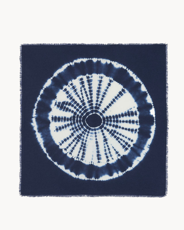 Grand Bandana Hachiko Circle bleu indigo - Image principale