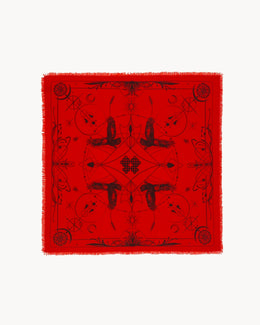 Bandana en cachemire orange pour femme - Kujten packshot