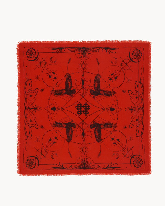 Grand Bandana Hiloki orange rosso - Image principale