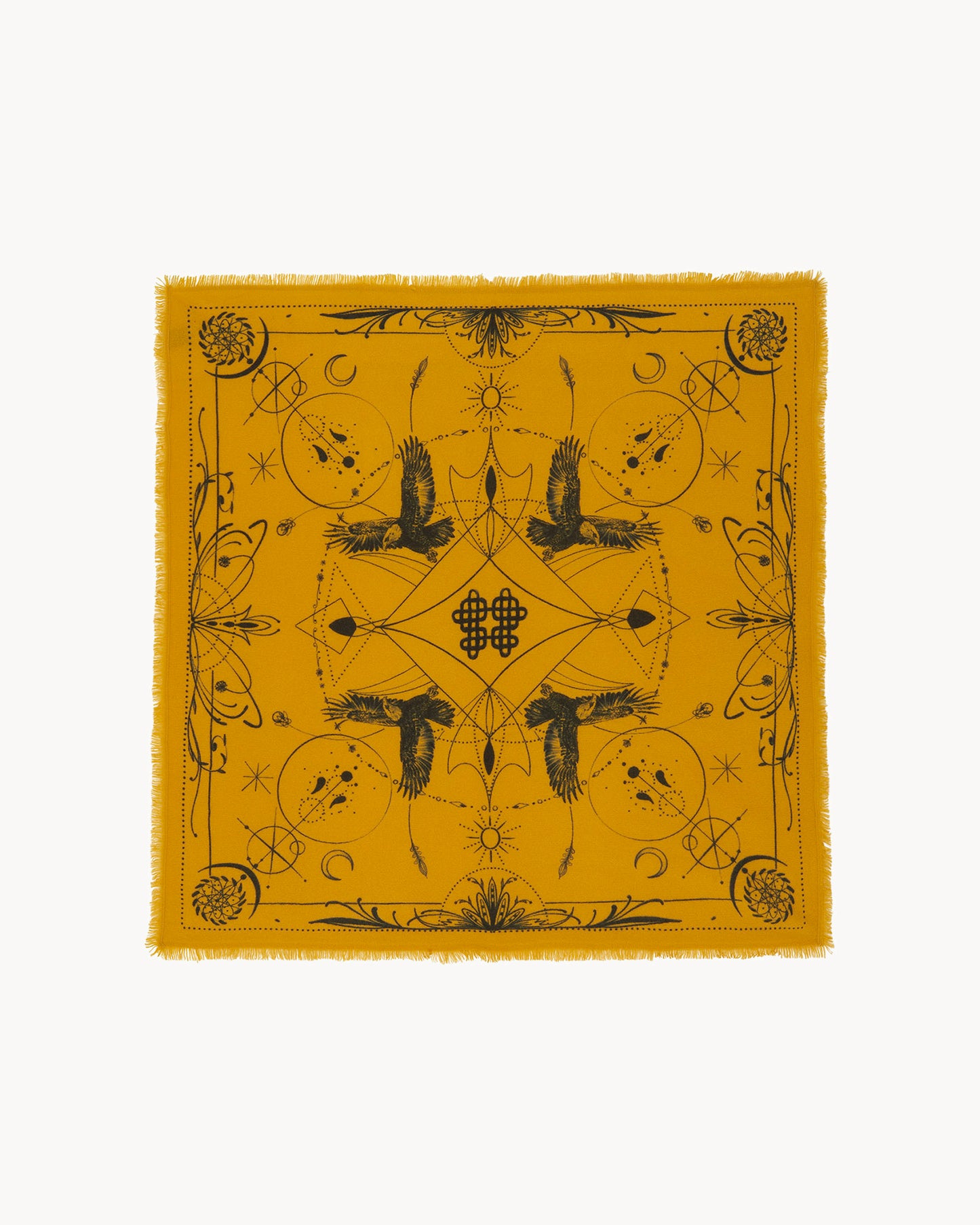 Bandana en cachemire jaune pour femme - Kujten packshot
