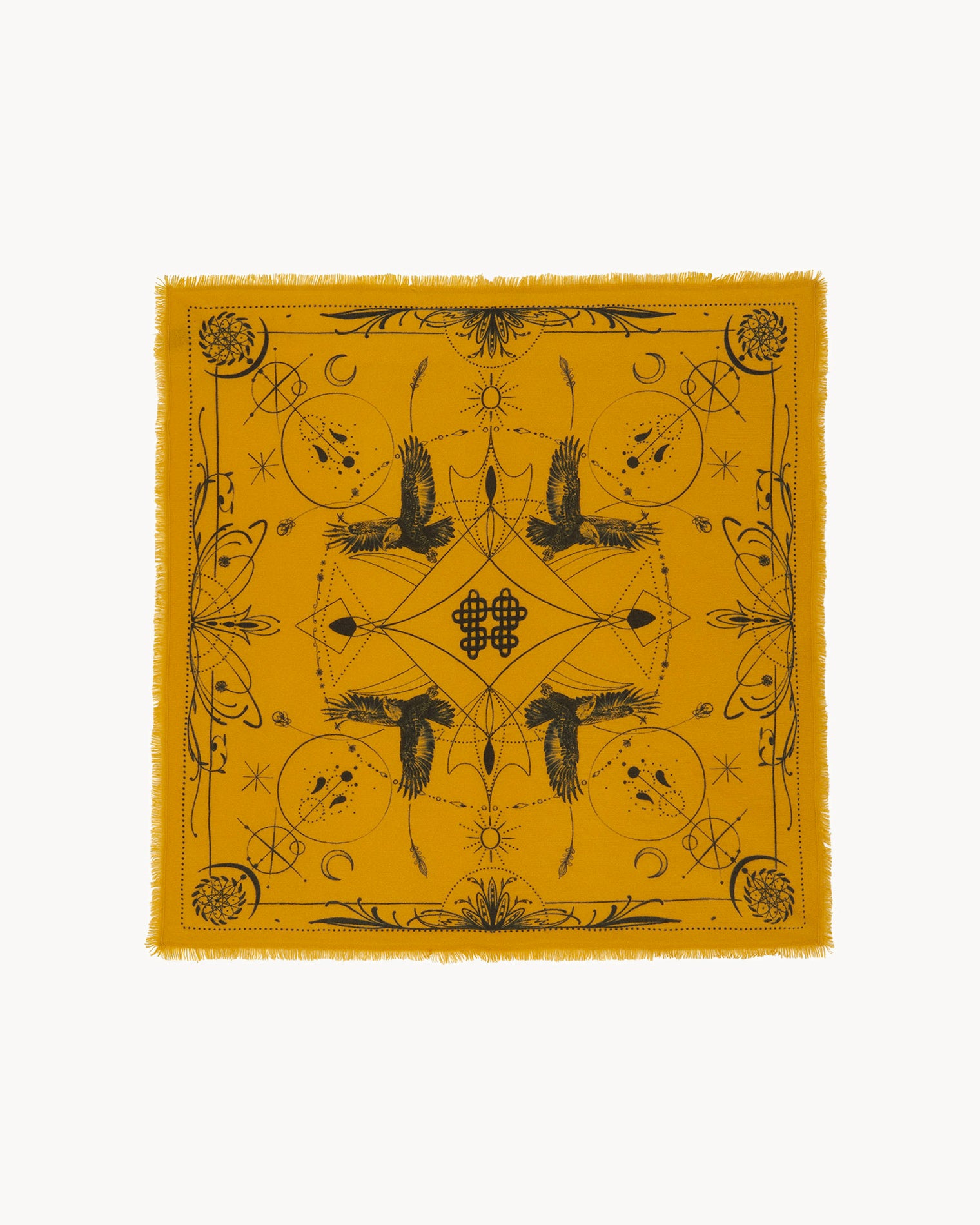 Bandana en cachemire jaune pour femme - Kujten packshot