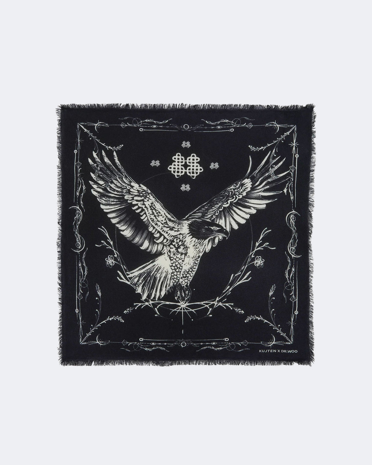 Bandana en cachemire noir pour femme et pour homme - Kujten packshot