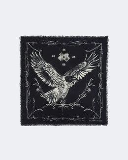 Bandana en cachemire noir pour femme et pour homme - Kujten packshot