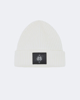 Bonnet en cachemire blanc pour femme et pour homme - Kujten packshot
