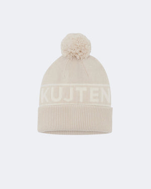 Bonnet en cachemire beige pour femme et pour homme - Kujten packshot