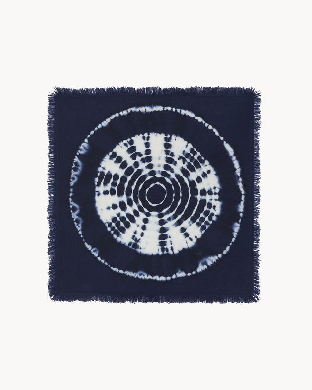 Petit Bandana Hachi Circle bleu indigo - Image principale