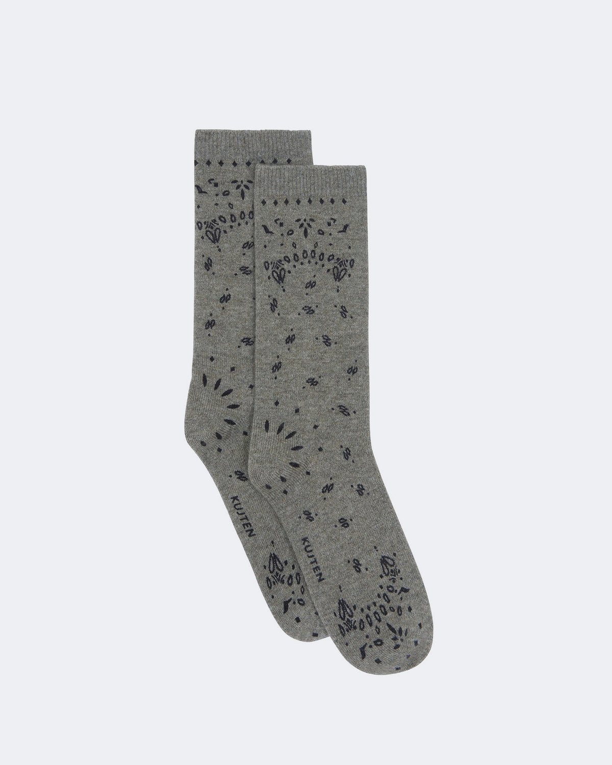 Chaussettes en cachemire kaki pour femme et pour homme - Kujten packshot