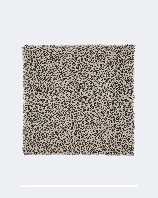 Large Bandana Hachiko Leopard Oats White - Image principale