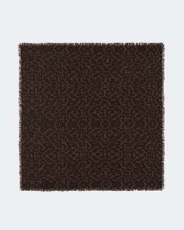 Grand bandana hachiko leopard cachemire marron - Kujten packshot