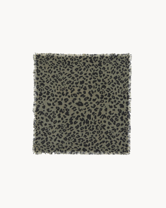 Petit Bandana Hachi Leopard kaki chiné - Image principale
