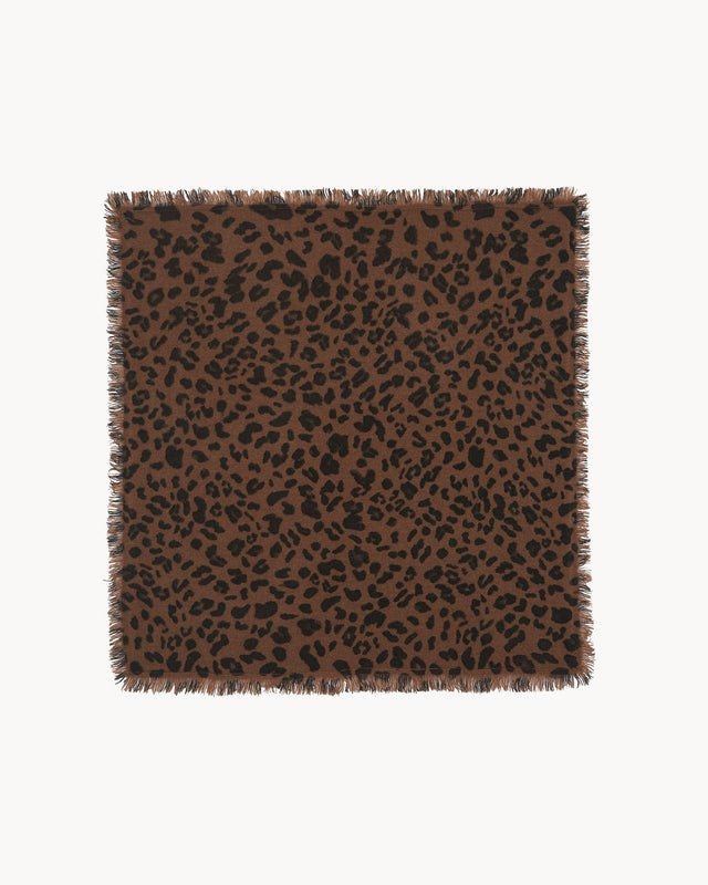 Petit Bandana Hachi Leopard marron épice léoprint - Image principale