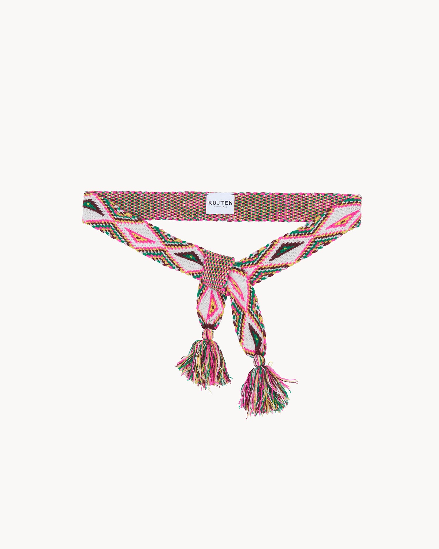 Ceinture en cachemire rose pour femme - Kujten packshot