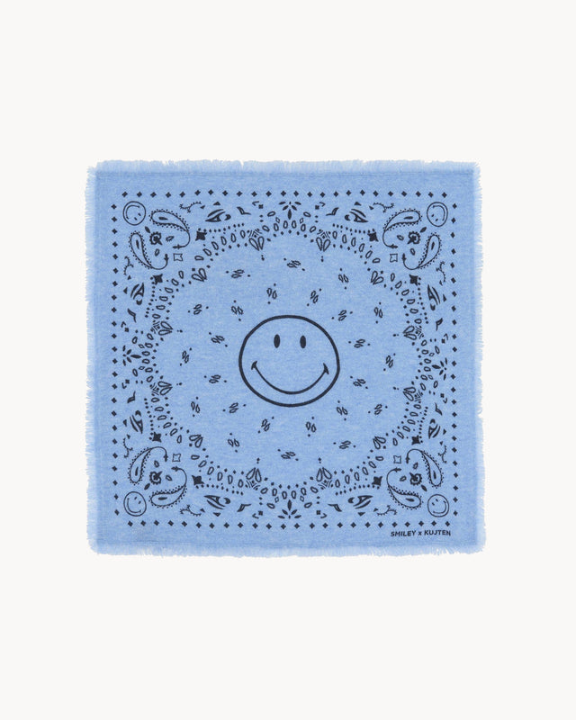 Petit Bandana Hachi Smiley bleu jeans - Image principale