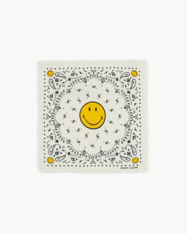 Small Bandana Hachi Smiley white - Image principale