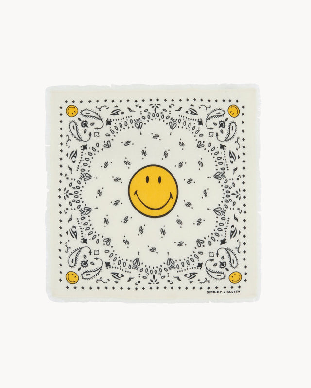 Petit Bandana Hachi Smiley blanc - Image principale