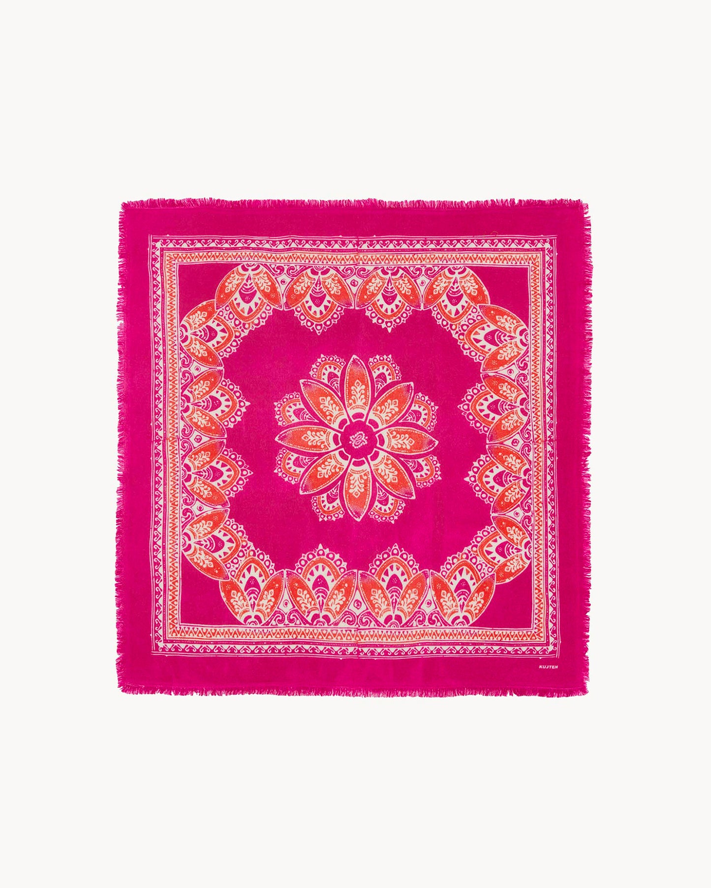 Bandana en cachemire rose pour femme - Kujten packshot