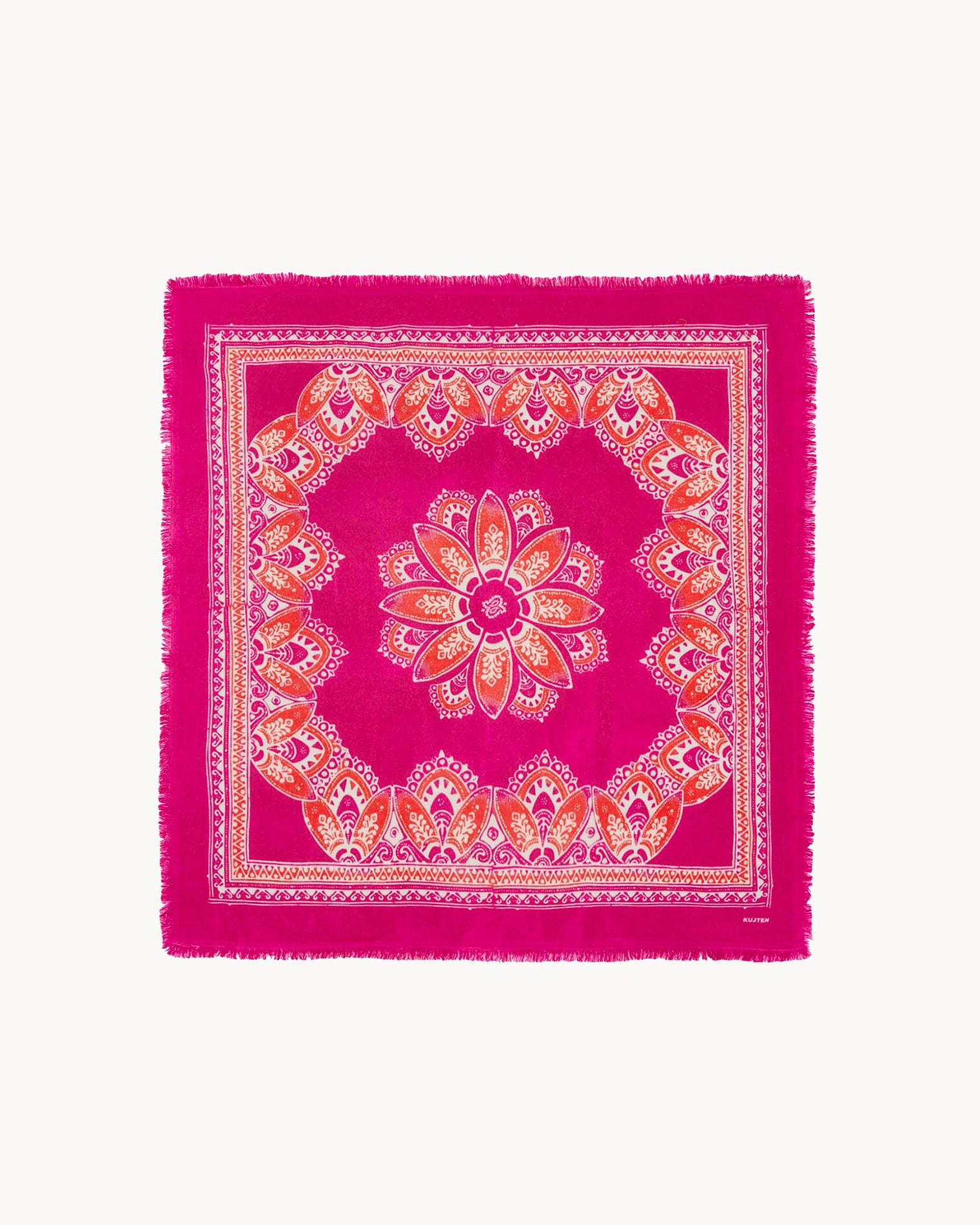 Bandana en cachemire rose pour femme - Kujten packshot