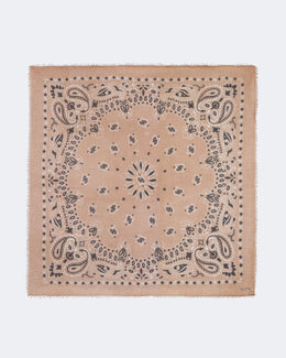 Bandana en voile de cachemire camel pour femme - Kujten packshot